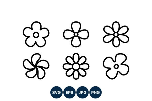 Download Simple Black White Flower Line Art - Simple Collection