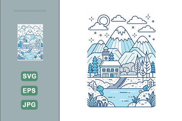 Download Lineart Landscape Water Background - Lineart Collection