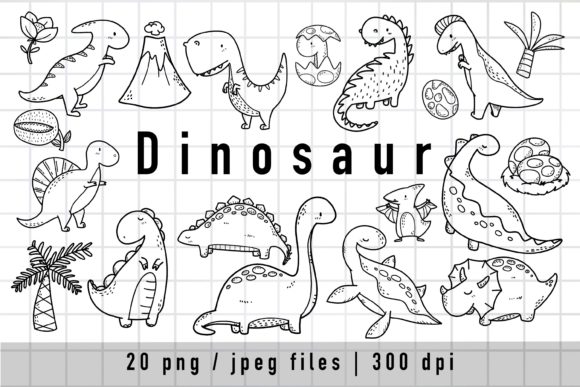 Download Dinosaur Clipart, Lineart DINOSAURS - Lineart Collection